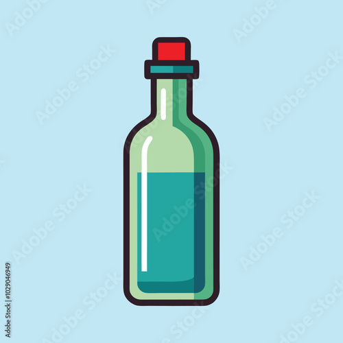 Water bottle flat style vector illustration