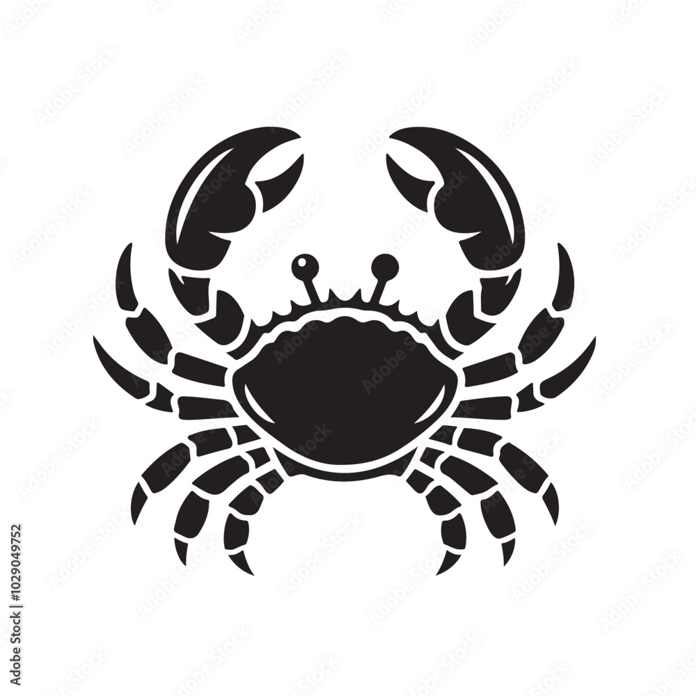 Black and White Crab Silhouette Illustration.eps Black and White Crab Silhouette Illustration.eps