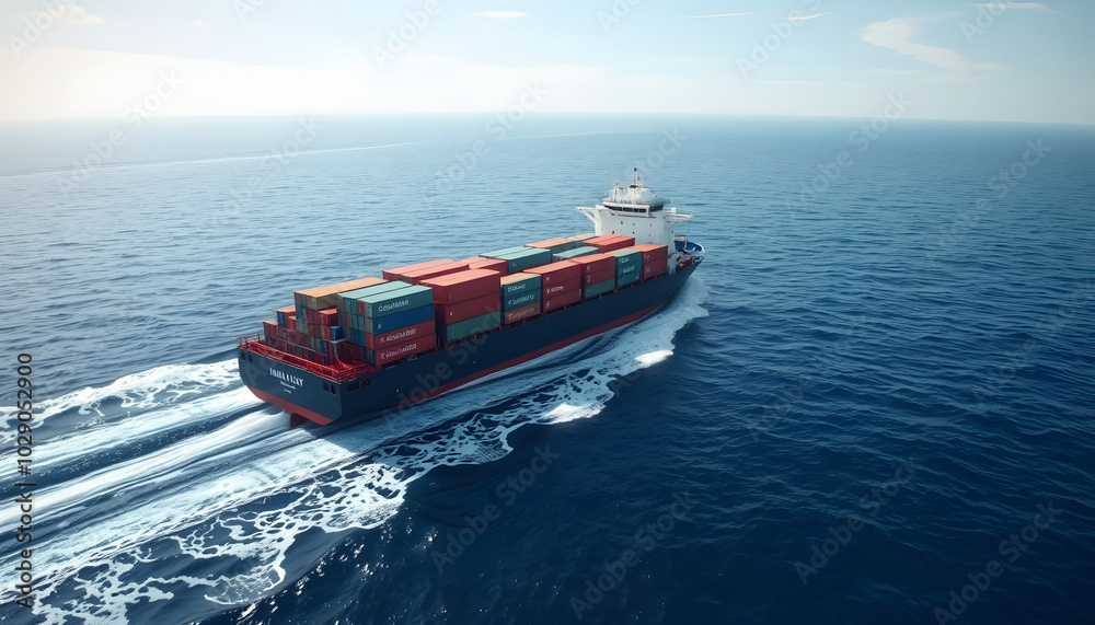 Freight shipping by Cargo Container Ship. Cargo Container experss ship running very fast in the ocean. Container ship carrying container import export concept technology freight shipping by ship iso Freight shipping by Cargo Container Ship. Cargo Container experss ship running very fast in the ocean. Container ship carrying container import export concept technology freight shipping by ship iso