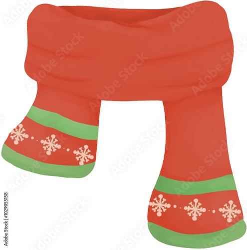 Christmas Scarf Festive Holiday Accessory with Snowflake Design