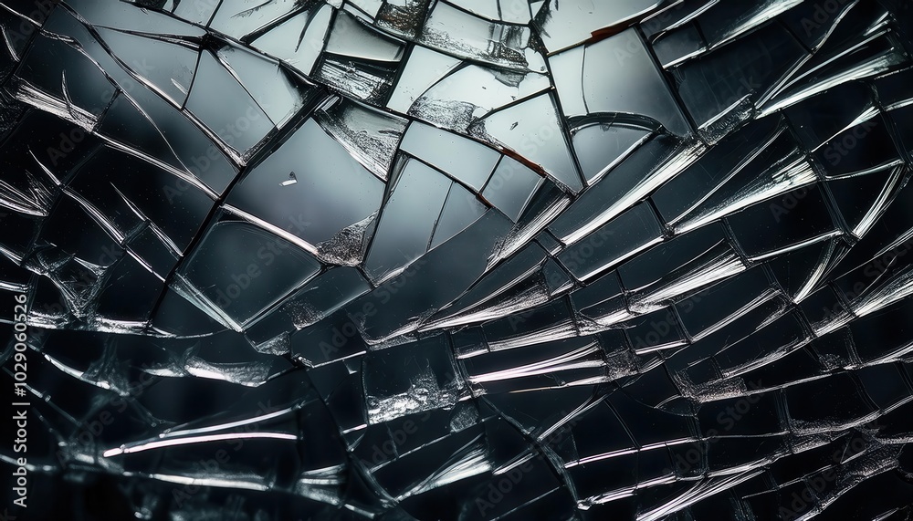 Close-Up of Shattered Glass with Radial Cracks. Abstract Pattern of Fractured Surface Representing Fragility, Impact, Chaos, and Destruction in High Detail for Use in Concepts Vulnerability Rupture Close-Up of Shattered Glass with Radial Cracks. Abstract Pattern of Fractured Surface Representing Fragility, Impact, Chaos, and Destruction in High Detail for Use in Concepts Vulnerability Rupture