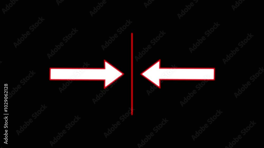 Two animated arrows on a black background. 