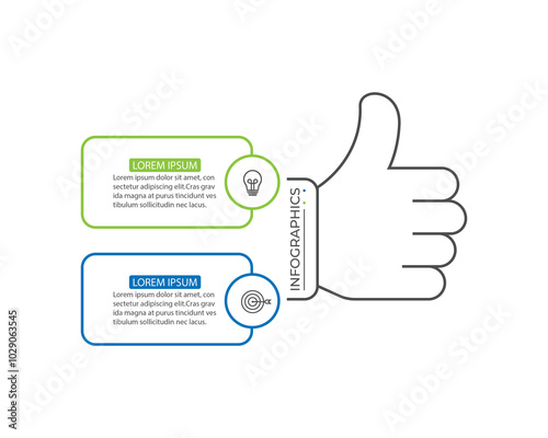2 step process infographic template vector element, vector illustration