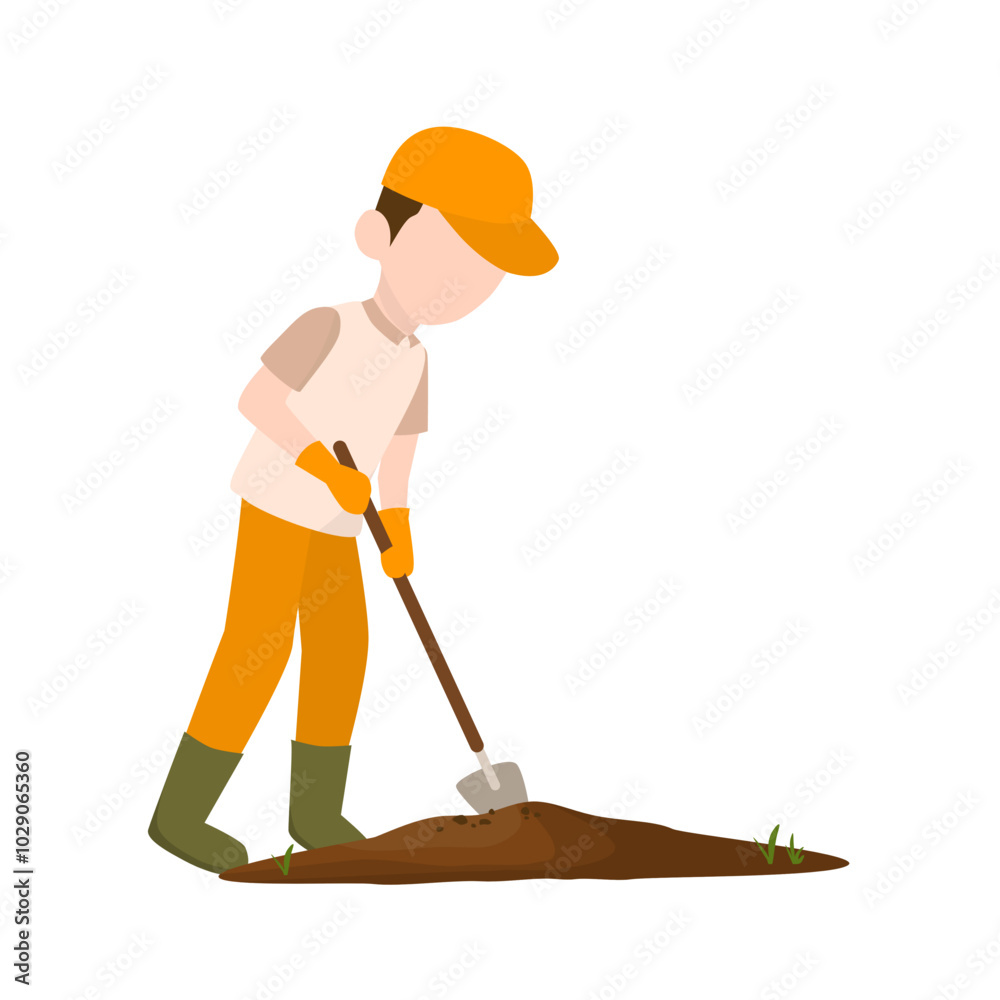 Boy Planting Tree for Reforestation Boy Planting Tree for Reforestation
