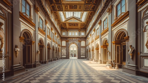 Interior View of the Uffizi Gallery in Florence photo