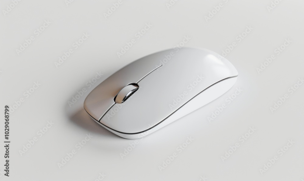 Modern wireless mouse, white background, 4K hyperrealistic photo Modern wireless mouse, white background, 4K hyperrealistic photo