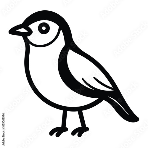 Solid color Stonechat animal vector design