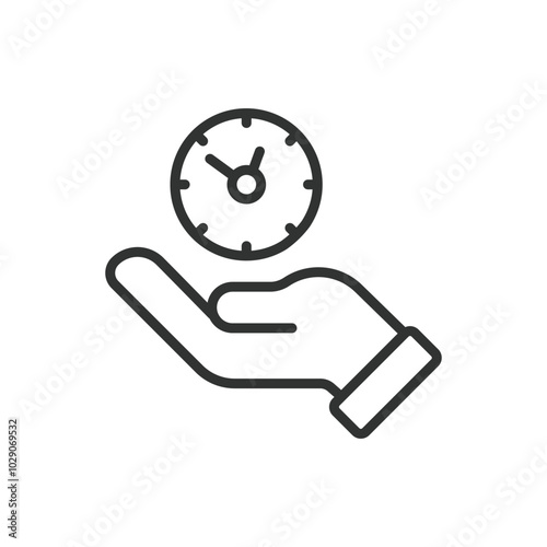 Actual time, in line design. Current time, real-time, clock, time zone, watch, hour, minute on white background vector. Actual time editable stroke icon