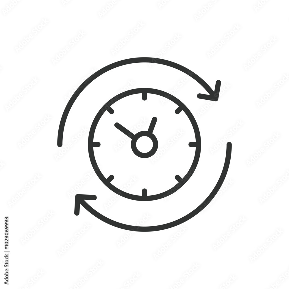 Time cycles, in line design. Time cycles, repetition, time loop, cycle icon, periodic, clock cycle, recurring on white background vector. Time cycles editable stroke icon Time cycles, in line design. Time cycles, repetition, time loop, cycle icon, periodic, clock cycle, recurring on white background vector. Time cycles editable stroke icon