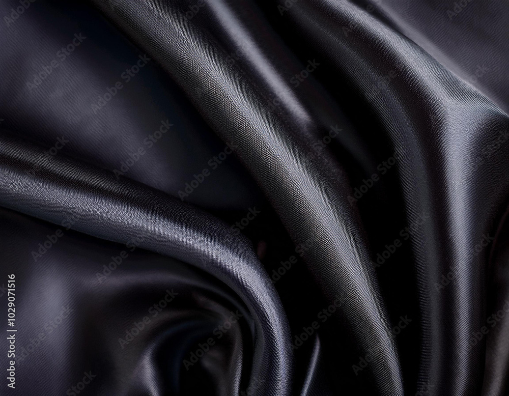 Obraz premium Abstract texture of natural black or dark gray color fabric as concept background. Fabric texture of natural cotton or linen, silk or satin, wool or jersey textile material. Luxurious dark background.