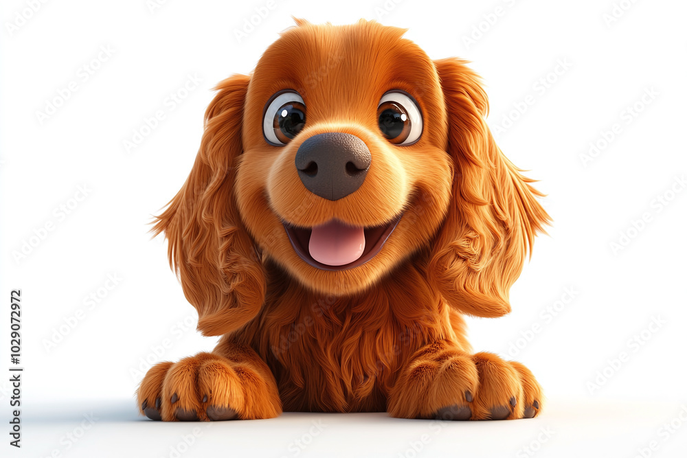 Cute Cocker Spaniel: A Cocker Spaniel with floppy ears sitting happily against a white background Cute Cocker Spaniel: A Cocker Spaniel with floppy ears sitting happily against a white background