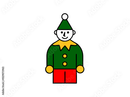  a Man participating in a Christmas charity event vector art illustration design on a white background.