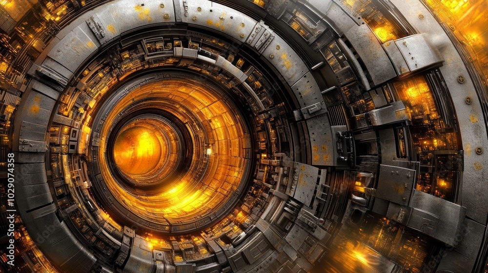 Futuristic Circular Design with Warm Colors Futuristic Circular Design with Warm Colors
