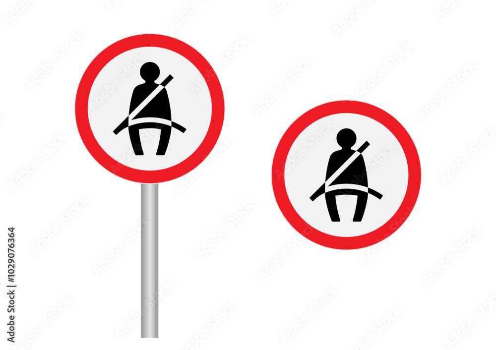 Seat Belt Icon. Fasten Seat Belt Sign Symbol. Vector Illustration. Seat Belt Icon. Fasten Seat Belt Sign Symbol. Vector Illustration.