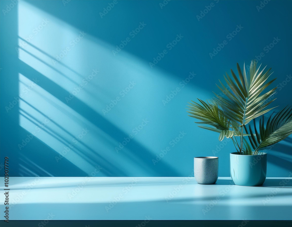 Wall mockup with Vase and green plant,green wall and shelf Wall mockup with Vase and green plant,green wall and shelf