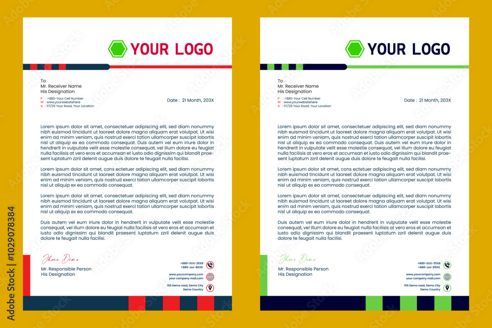 Obraz premium Professional Business Letterhead Template for Corporate Stationary