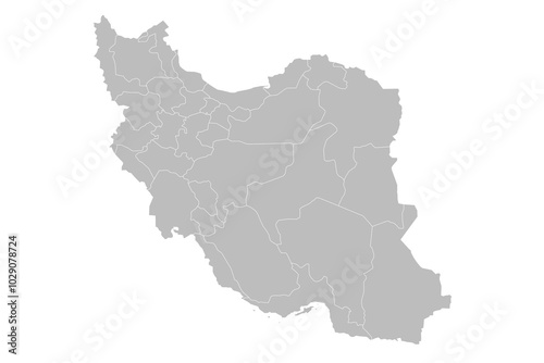 Iran administrative map. provinces map of Iran, blank Map, empty map of Iran country