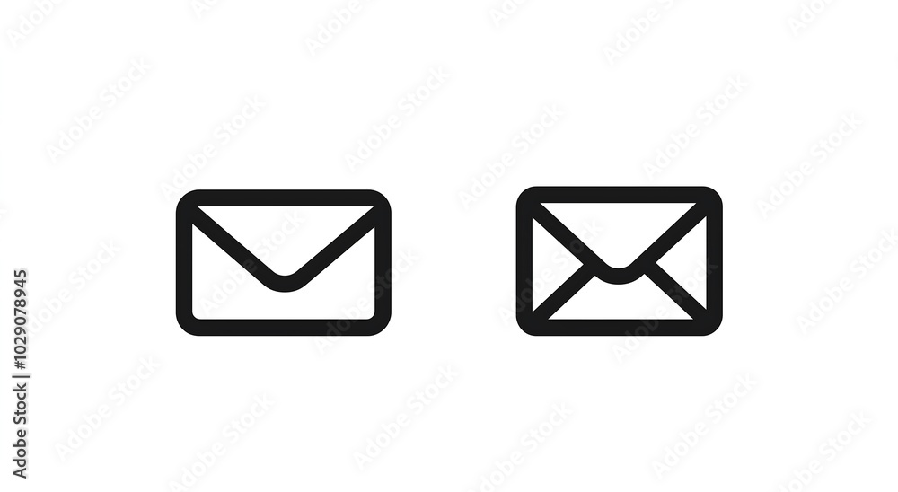 Clean and Modern Email Envelope Icon.Generative AI,清潔でモダンなメール封筒アイコン Clean and Modern Email Envelope Icon.Generative AI,清潔でモダンなメール封筒アイコン