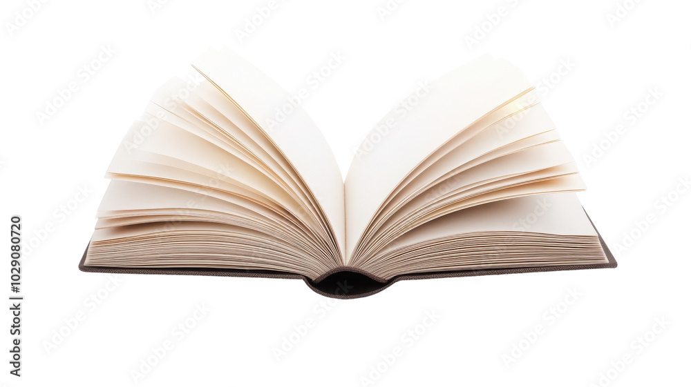 Obraz premium An open book with blank pages, symbolizing creativity, ideas, and inspiration waiting to be filled with stories or knowledge.