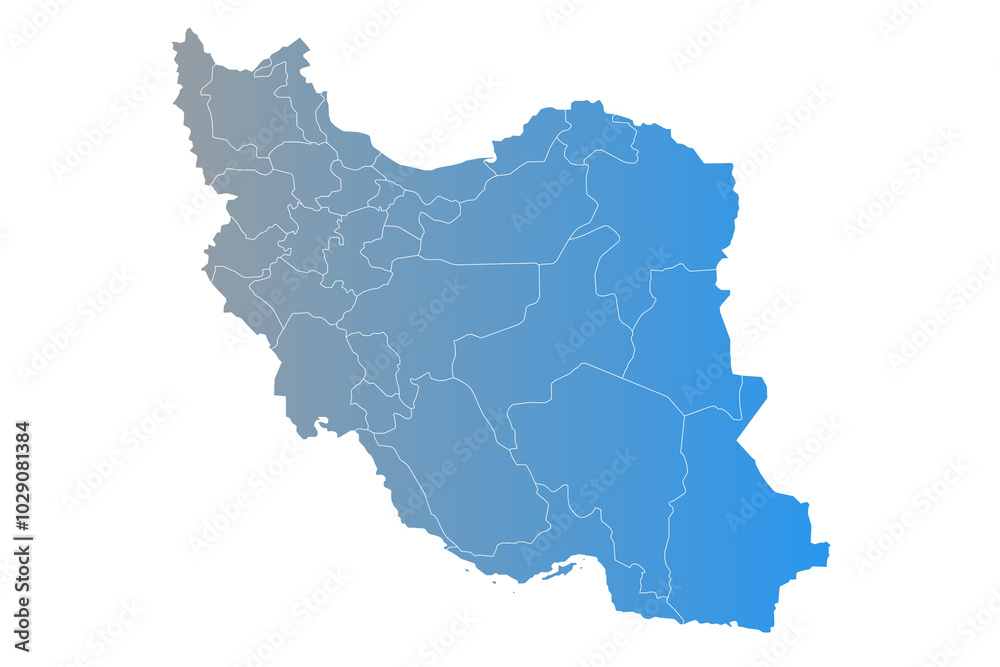 Iran administrative map. provinces map of Iran, blank Map, empty map of Iran country Iran administrative map. provinces map of Iran, blank Map, empty map of Iran country