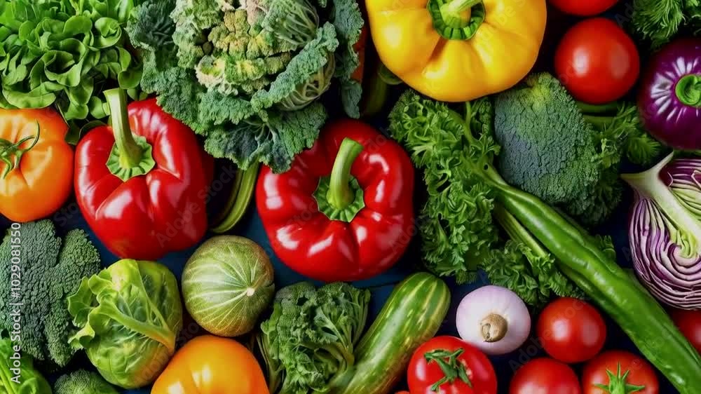 A vibrant arrangement of fresh vegetables showcasing healthy eating options. A vibrant arrangement of fresh vegetables showcasing healthy eating options.