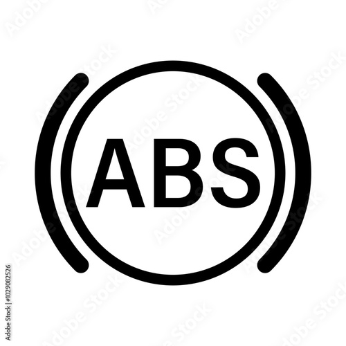 ABS Warning Icon. Anti-Lock Braking System Warning Sign. Vector Illustration. 
