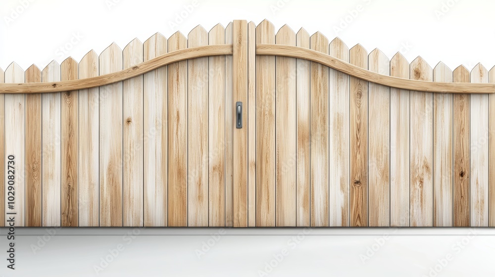 Wooden gate design with curved tops Wooden gate design with curved tops