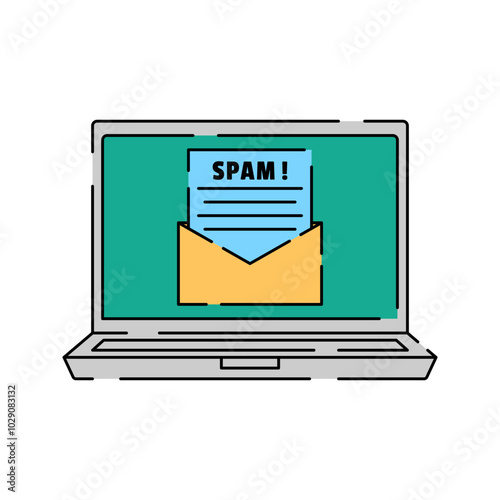 Spam Mail Icon Illustration