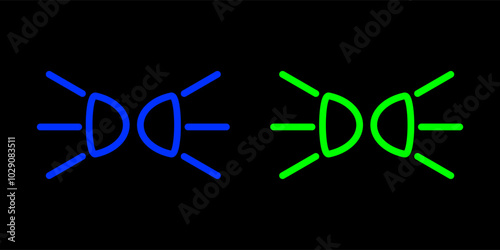 Car Light Sign Symbol. Car Headlight Sign. Indicator Light. Vector Illustration. 