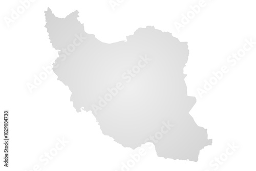 grey colour Iran map, Iran solid map, middle East country