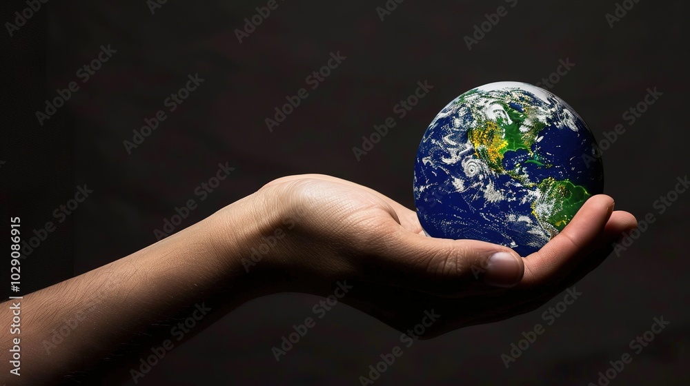 Hand Held Earth on a Black Background - a powerful and thought-provoking visual. The image emphasizes the fragility and beauty of our planet against a stark backdrop. Hand Held Earth on a Black Background - a powerful and thought-provoking visual. The image emphasizes the fragility and beauty of our planet against a stark backdrop.