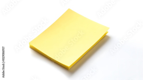 Yellow sticky post it note isolated on white background