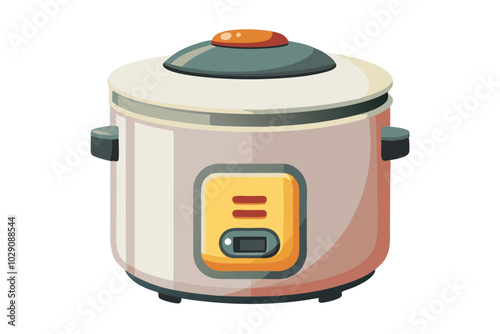 Rice cooker watercolor clipart illustration isolate isolated on white background.