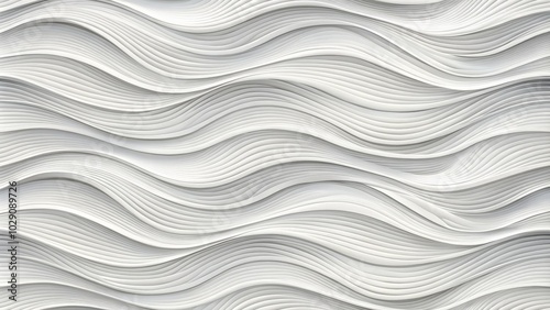 Sophisticated seamless wave texture pattern in pure white for design applications.