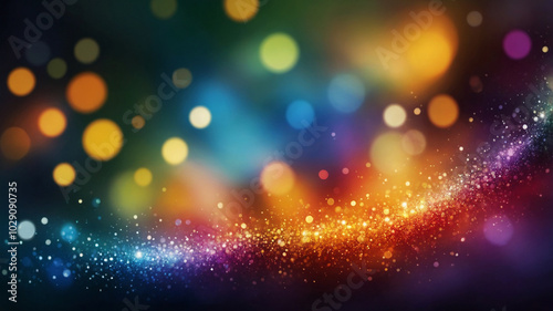 Colorful Bokeh and Abstract Light Patterns Creating a Vibrant Spectrum Burst in Dynamic Display