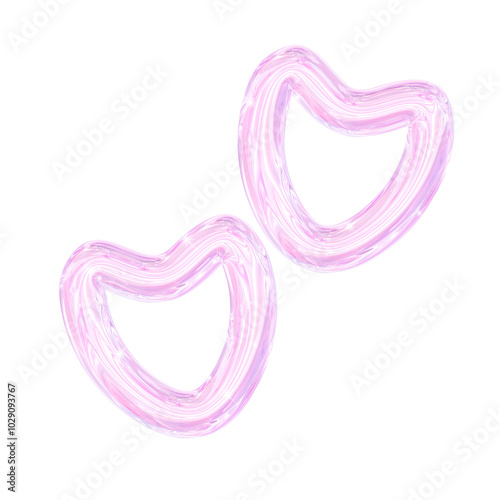 3D Holographic Pink Crystal Elements 