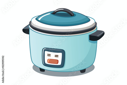 Rice cooker watercolor clipart illustration isolate isolated on white background.