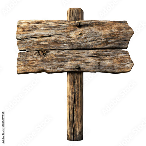 Rustic Wooden Signpost With Two Boards photo