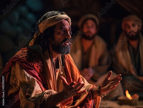 Jesus in a parable scene photo