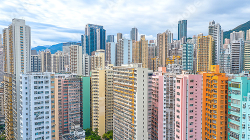 panoramic view of the city, aerial view of the city, buildings scene, biuldings in the city, top view of buildings in the city photo