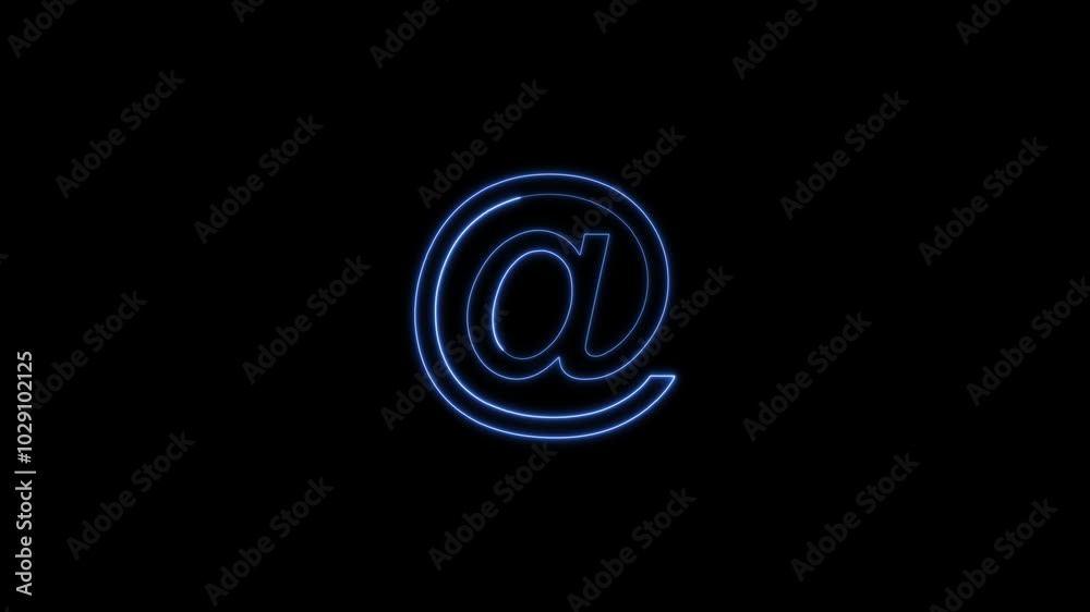 e mail symbol on black background