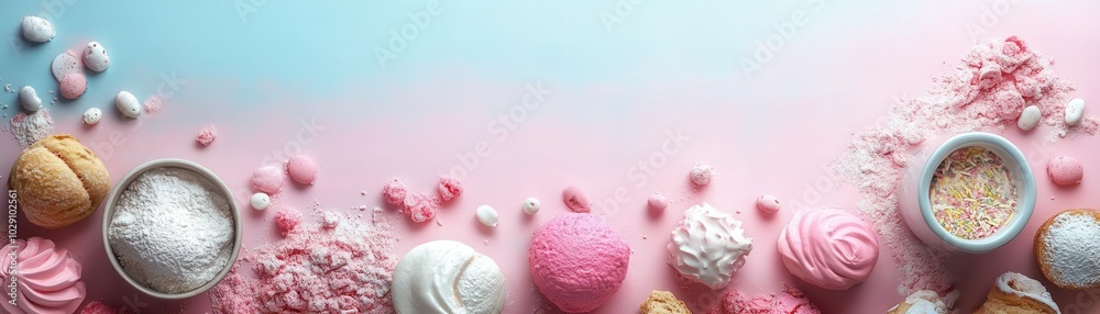 Cooking class flat design top view chef 3D render colored pastel Cooking class flat design top view chef 3D render colored pastel