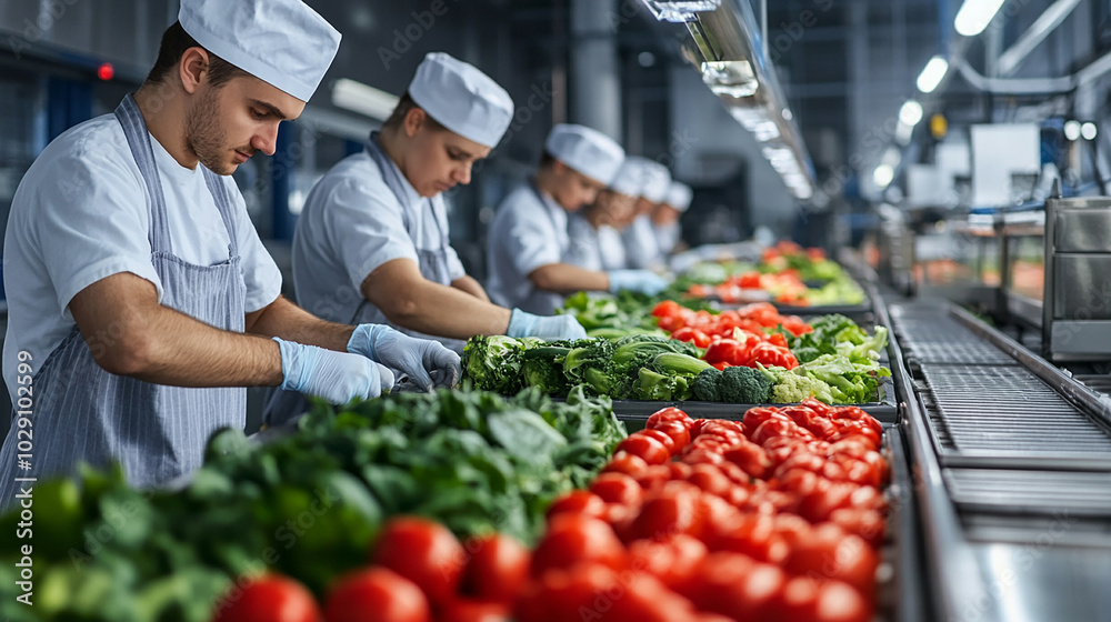Vegetable Quality Check in a Modern Factory Vegetable Quality Check in a Modern Factory