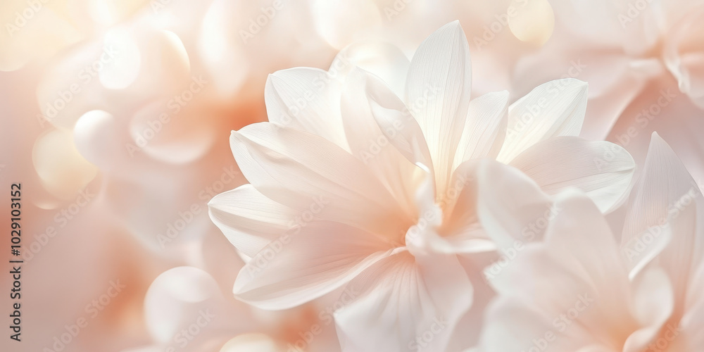 Delicate white petals in dreamy soft focus light Delicate white petals in dreamy soft focus light