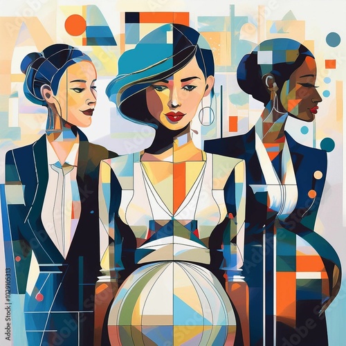 WOMEN'S DAY as the title of the image.
several transparent women, one pregnant, another at office work, another cooperating at home and another having fun.