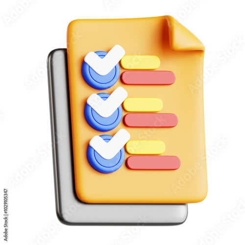 3d Business Planning icon. Suitable for illustrating completion, progress, or assessment photo