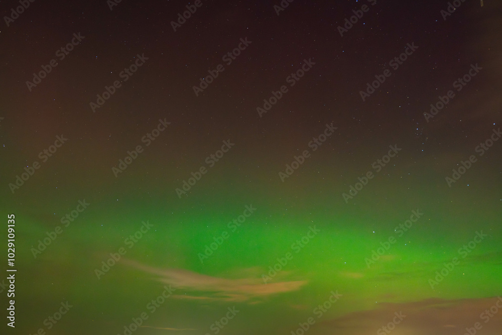 Obraz premium Aurora borealis in Hamburg, Germany. Northern lights