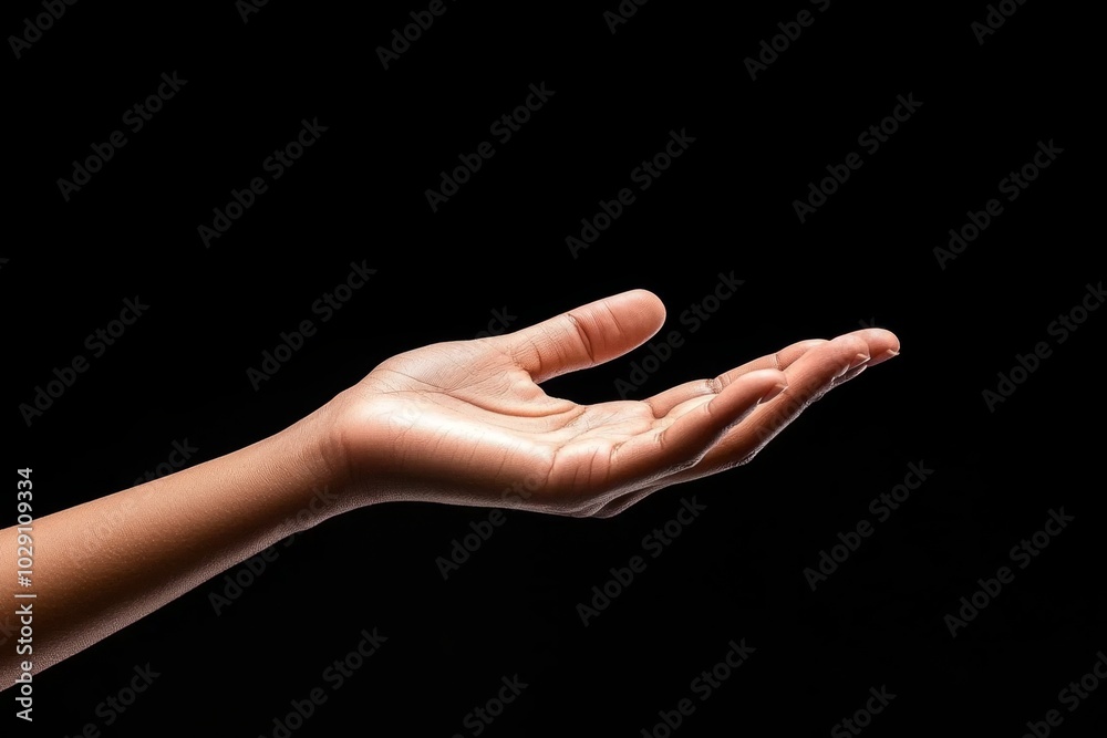 A single hand reaching out to touch a smooth surface, with no background, symbolizing the phenomenological exploration of sensory experience and touch A single hand reaching out to touch a smooth surface, with no background, symbolizing the phenomenological exploration of sensory experience and touch