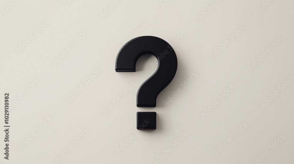 Black question mark sign on a white background. 3D black question mark on a white background. Black question mark sign on a white background. 3D black question mark on a white background.