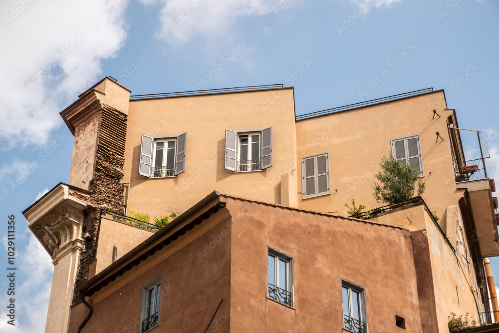Architecture of Rome, Italy. Typical architectural details of the old city Architecture of Rome, Italy. Typical architectural details of the old city